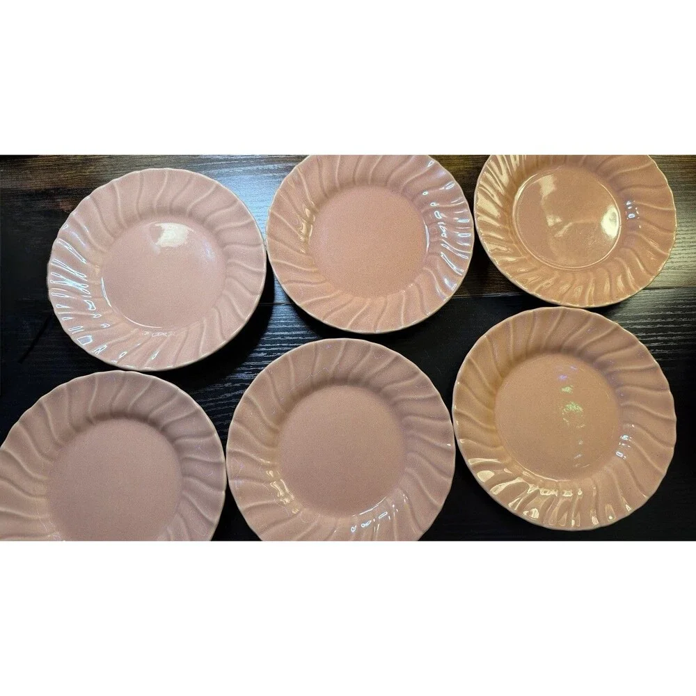 VTG Franciscan Coronado Coral Pink Luncheon Six Plates 9.25
